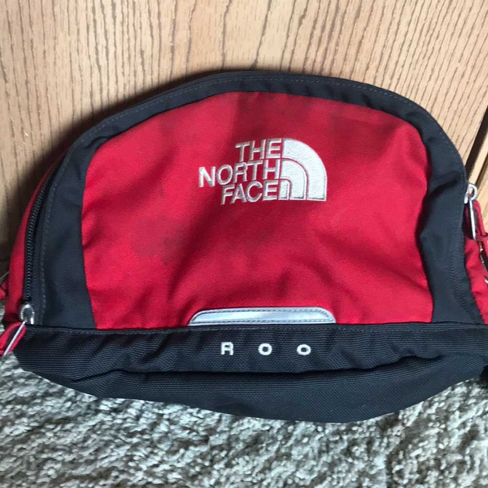 Red North Face Roo Lumbar pack